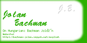 jolan bachman business card